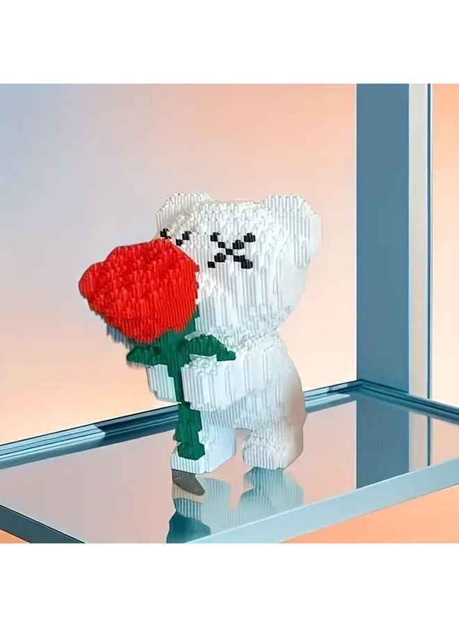 Model 8622 Building Blocks Set Rose Bear Romantic Bear Holding Roses Perfect Gift - Image 5